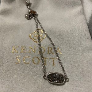 Kendra Scott- Elisa silver pendent: platinum Drusy